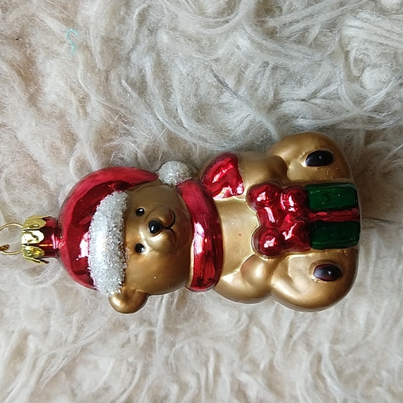 Vintage Avon Blown Glass Christmas Ornament Set Gift Box Snowman Bear Nutcracker - Picture 5 of 10